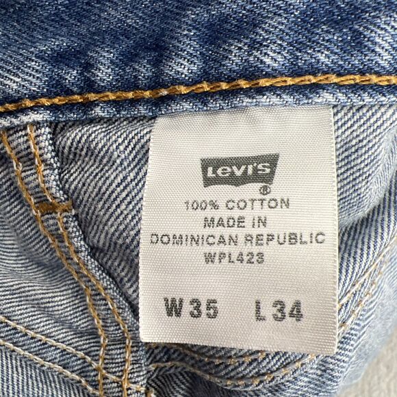 Vintage Levis 501 XX Jeans Mens 35x34 Blue Straight Skater Grunge Punk Retro Y2K - Picture 6 of 16